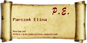 Parczek Elina névjegykártya